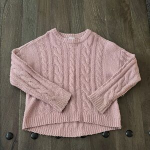 Abercrombie Kids Pink Cable Knit Sweater